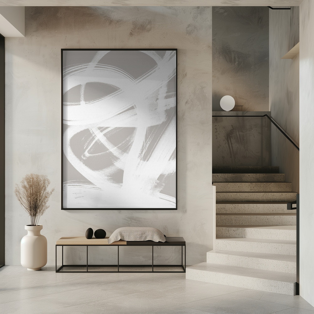Poster - Abstract Brush Strokes 6 A1 in entrance