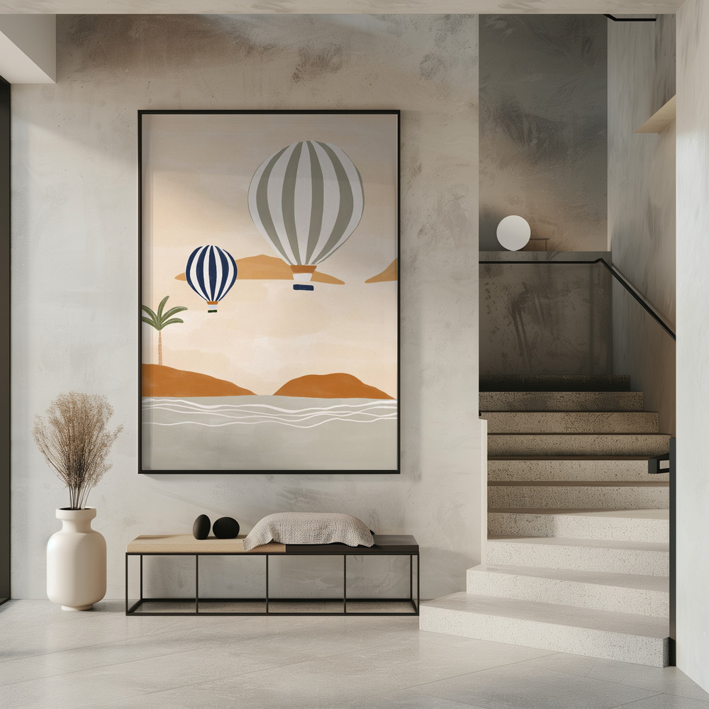 Poster - Airballoons In Dessert in entrance