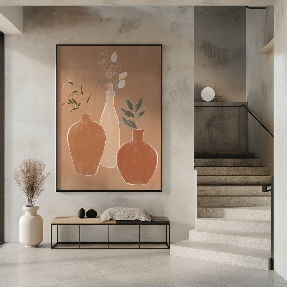 Poster - Set of Flower Vases in entree