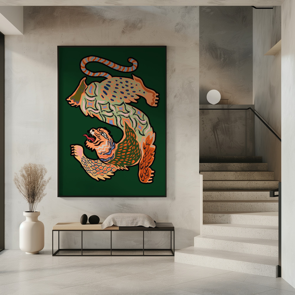 Poster - Asiantiger Green im Eingang