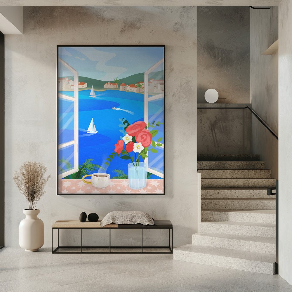 Plakat - Island View i indgangen