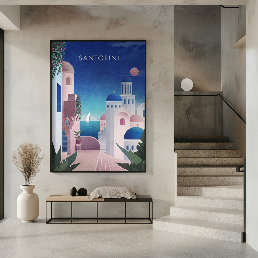 Plakat - Santorini IV przy wejściu