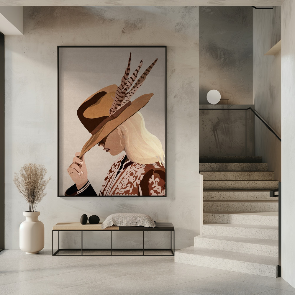 Póster - Feathered Elegance en la entrada