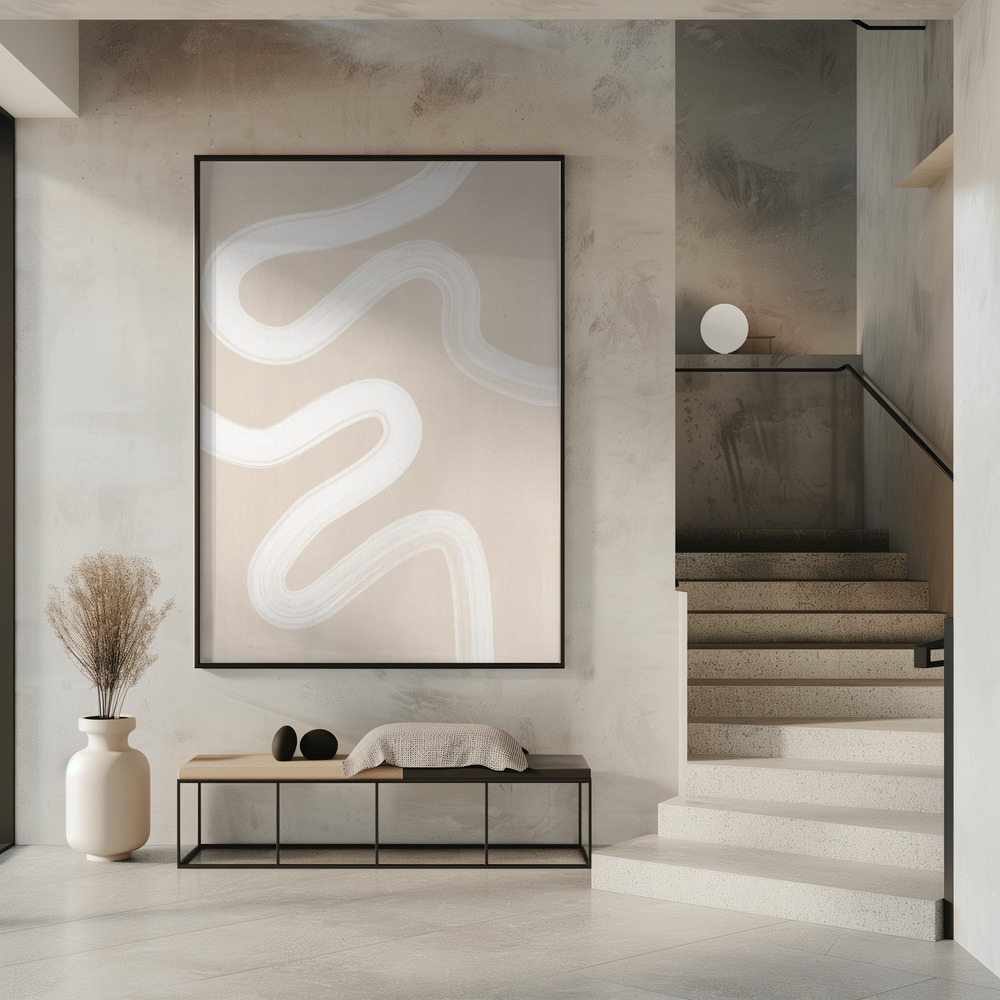 Juliste - Beige One Line Drawing sisäänkäynnillä