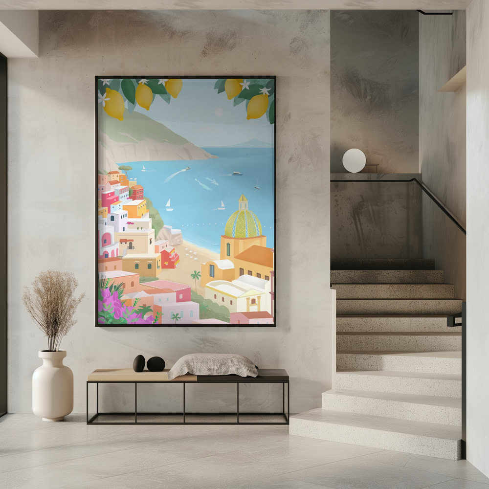 Plakat - Positano, Italy i indgangen