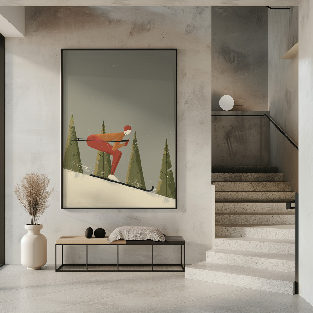 Poster - Skiing in entrance