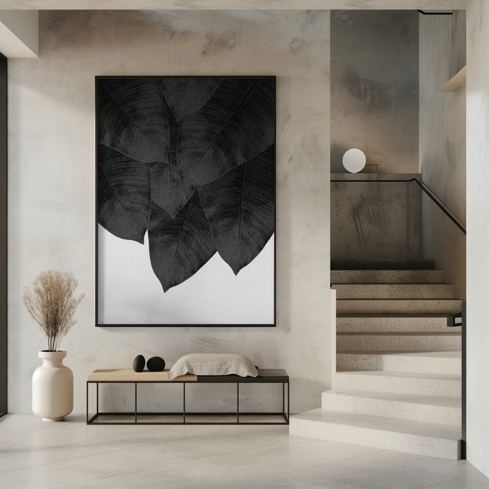 Poster - Banana Leaf Black & White III in entrance