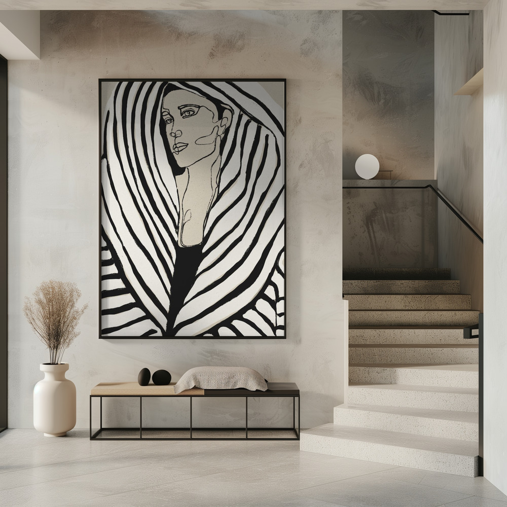 Poster - Striped Coat in entrance