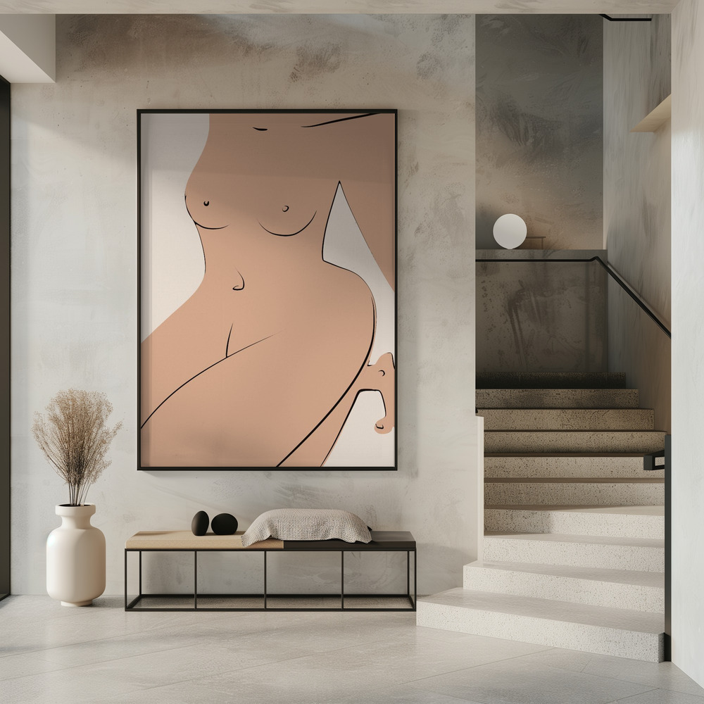 Juliste - Nude In Cube sisäänkäynnillä