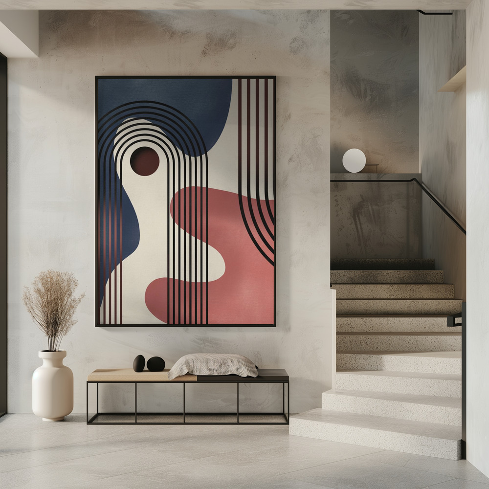 Poster - Mid Century Abstract Painting in entrance