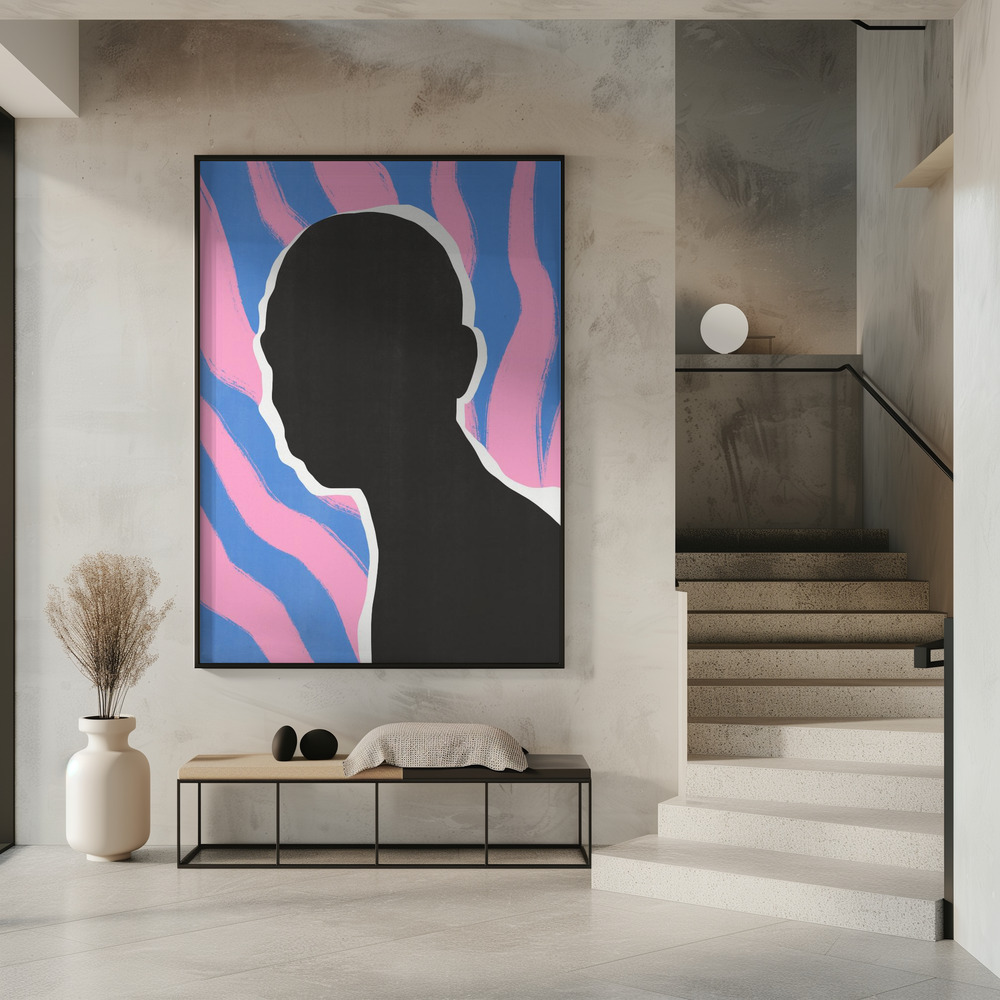 Poster - Anonymous Portrait In Stripes in entrance