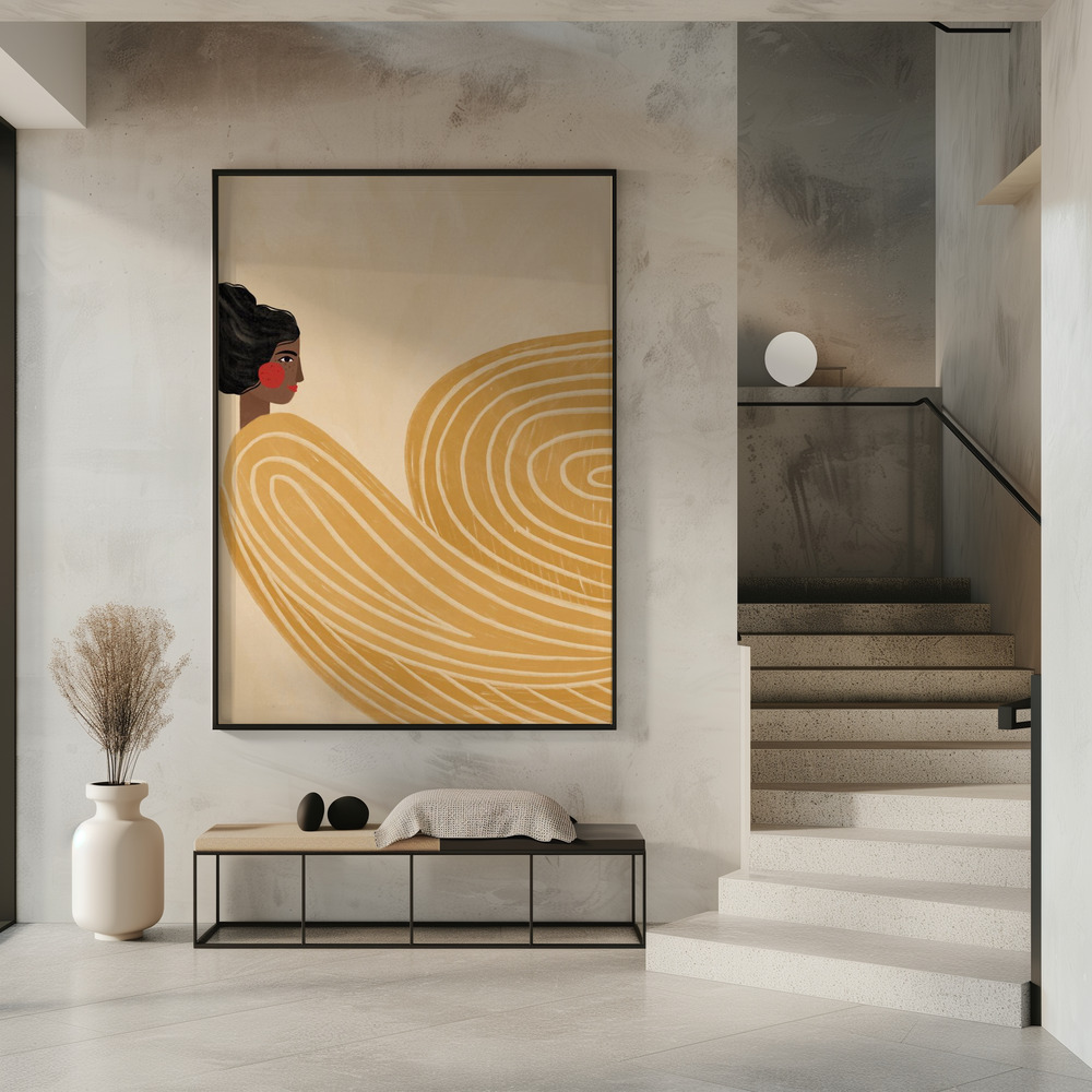 Affiche - The Woman With the Yellow Stripes dans l'entrée