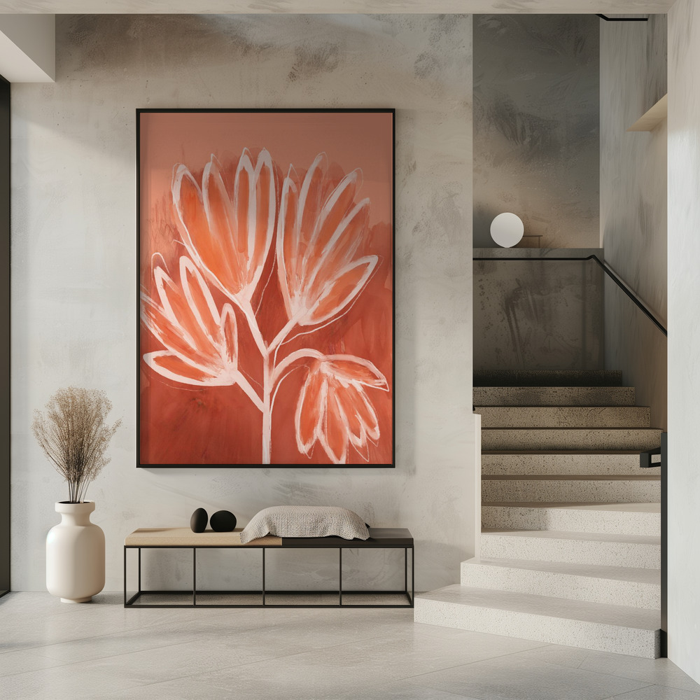 Affiche - Peachy Flowers dans l'entrée