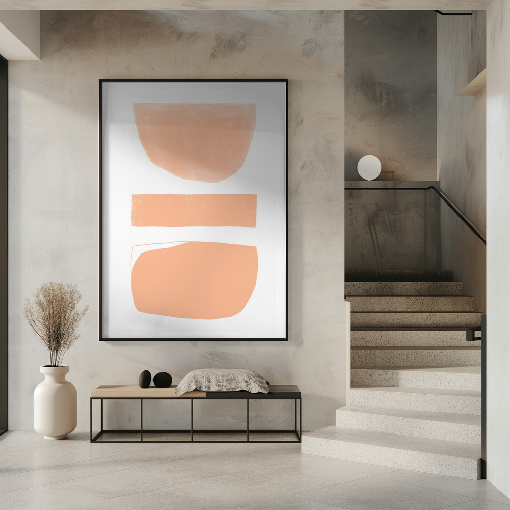 Poster - Abstract Shapes Peach in entrance