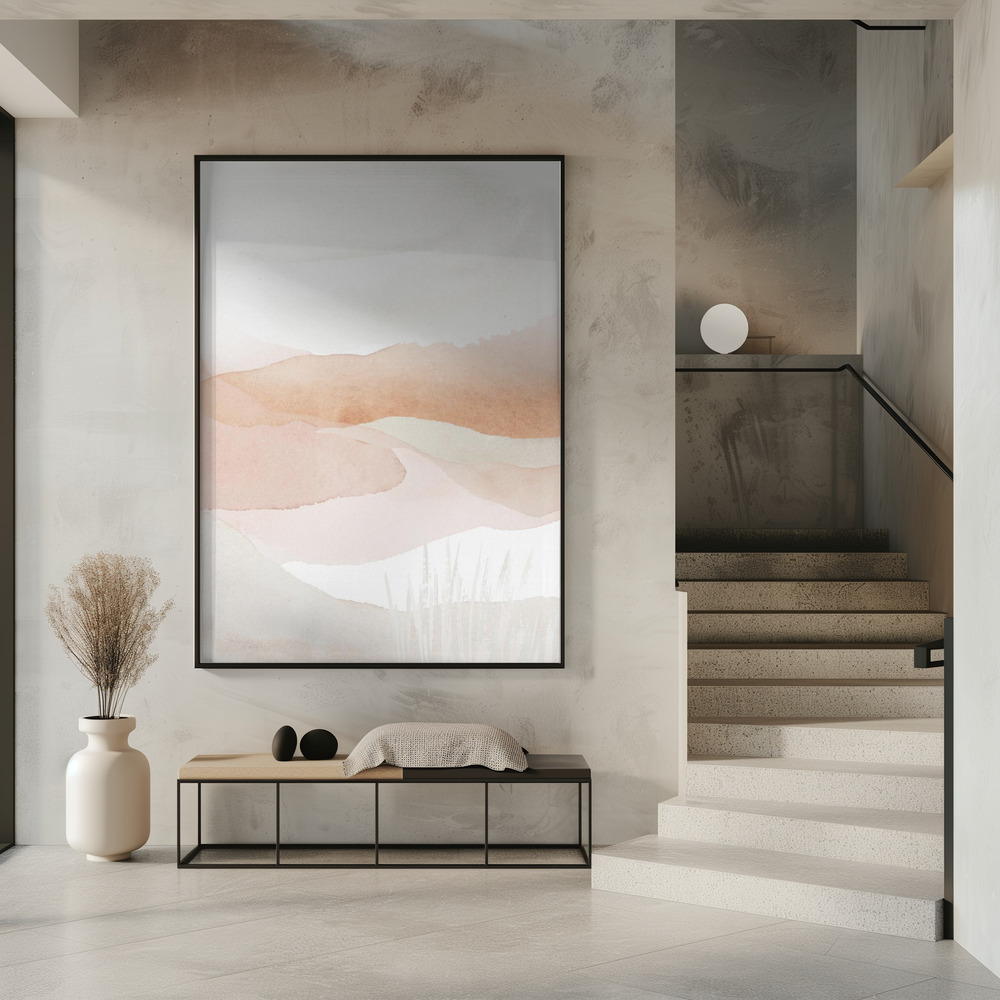 Poster - Mountains in pink-1 in entrance