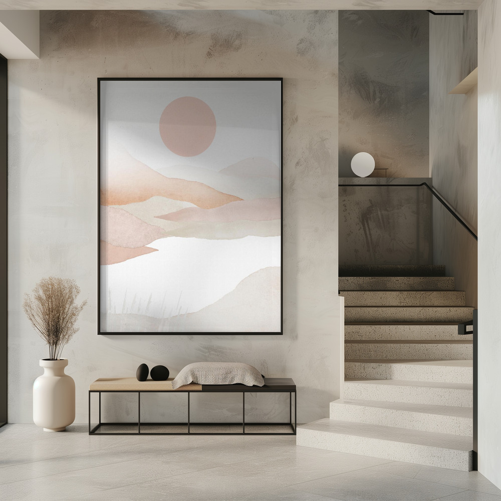 Poster - Mountains in pink-2 in entrance