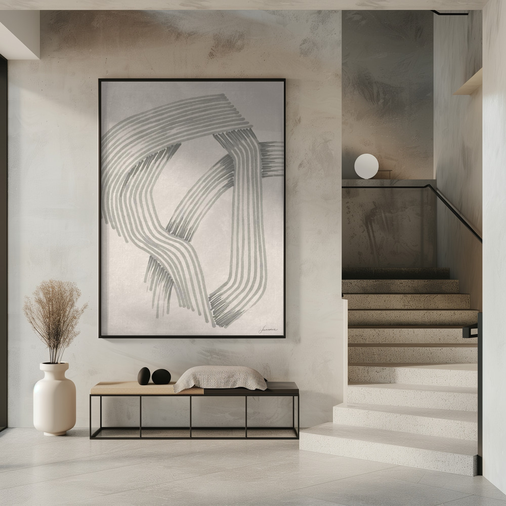 Poster - Abstract Grey Intersections 01 in entrance