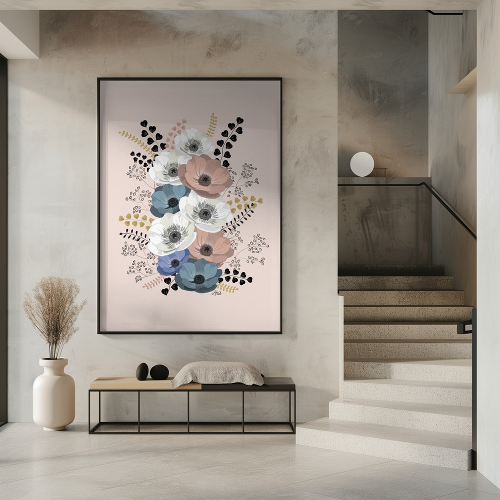 Poster - Anemones Floral Bouquet in entrance