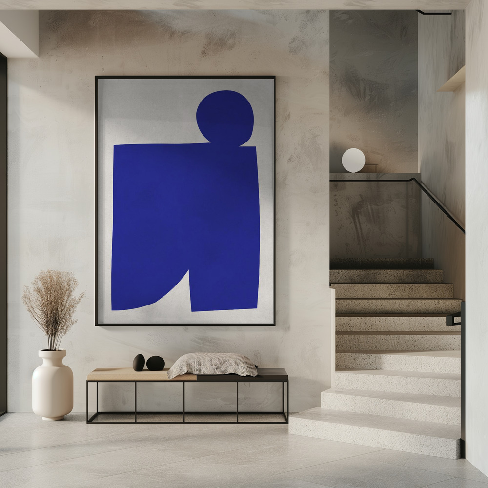 Juliste - Blue and white art 1 sisäänkäynnillä