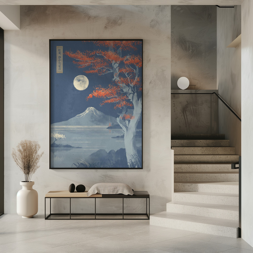 Poster - Crimson Leaves, Silent Steps in entrance