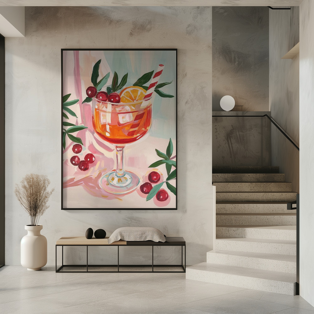 Poster - Christmas Aperol Spritz Cocktail in entrance