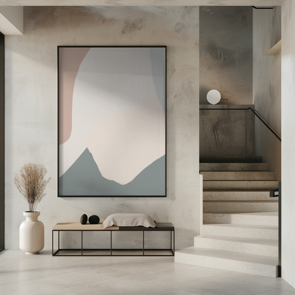 Juliste - Soothing Beige Abstract sisäänkäynnillä