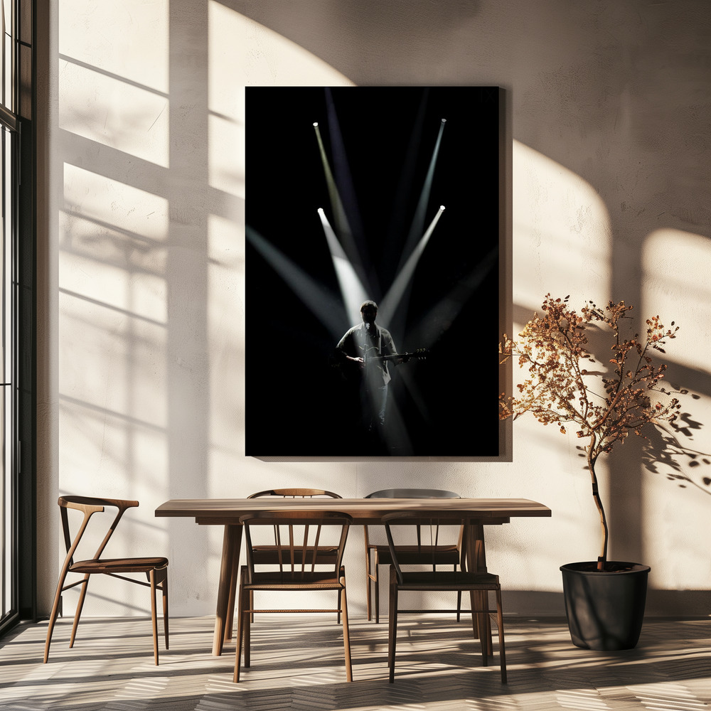 Lienzo - Let there be light sobre la mesa del comedor