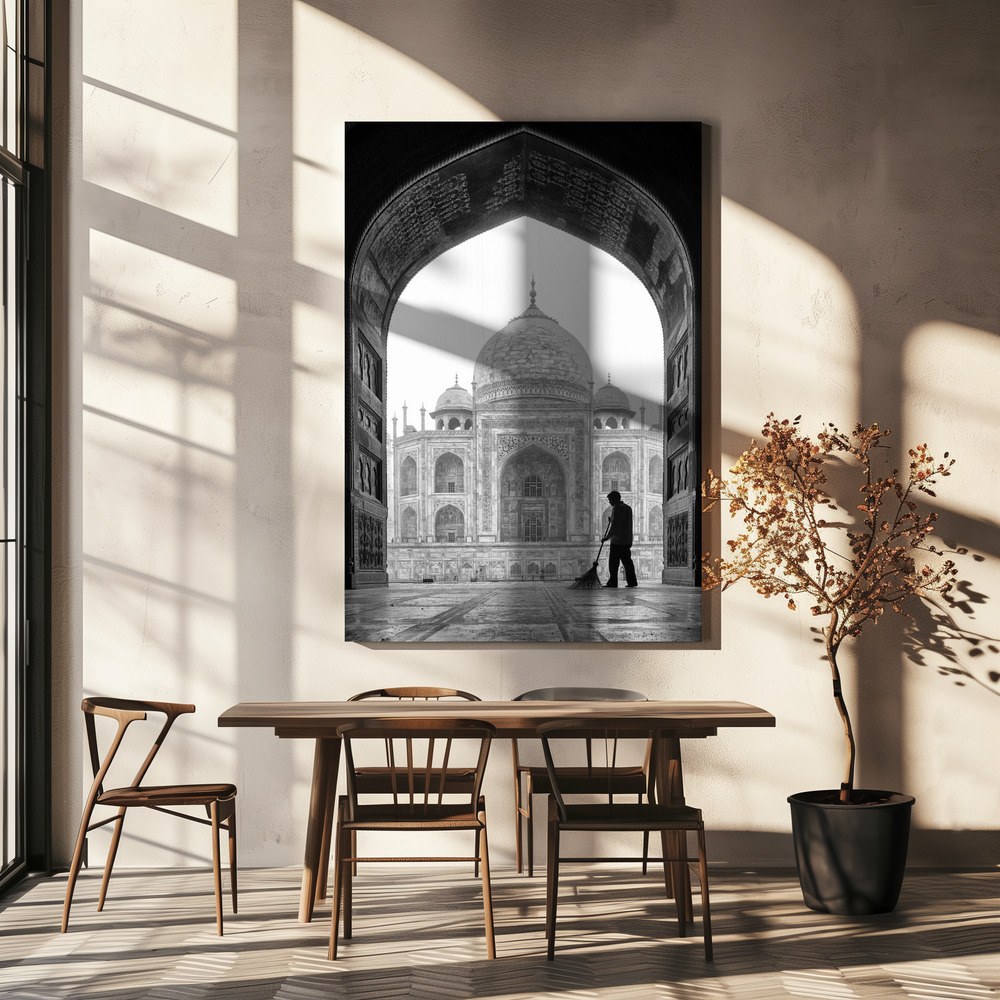 Canvas print - Early in the morning over dining table