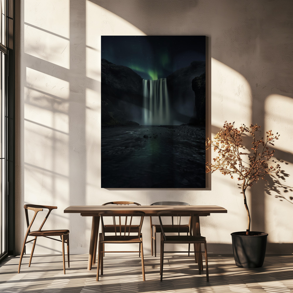Canvas print - Green night over dining table