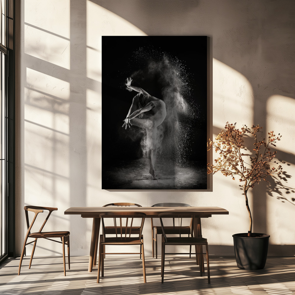 Lienzo - In the light sobre la mesa del comedor
