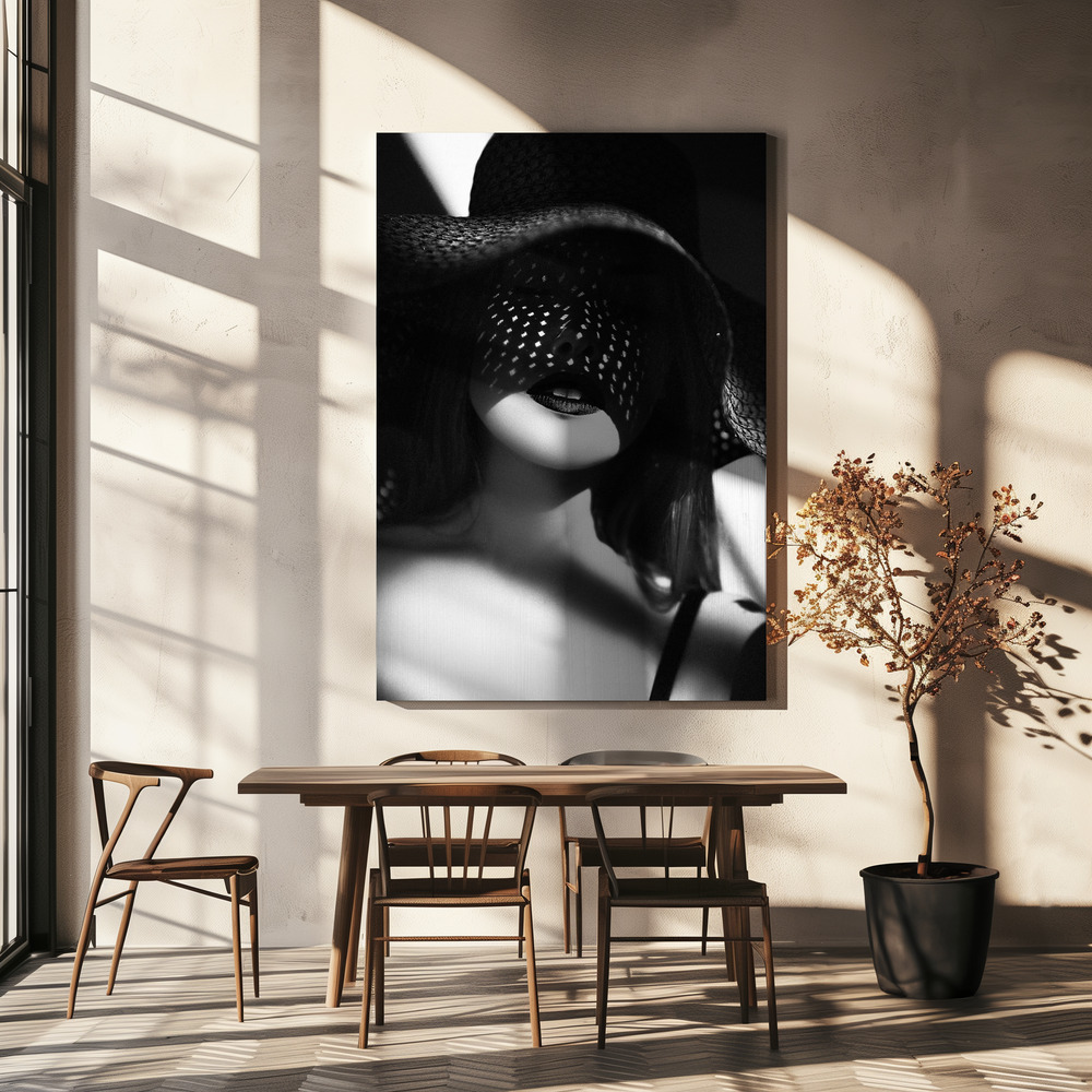 Canvas print - White dots over dining table