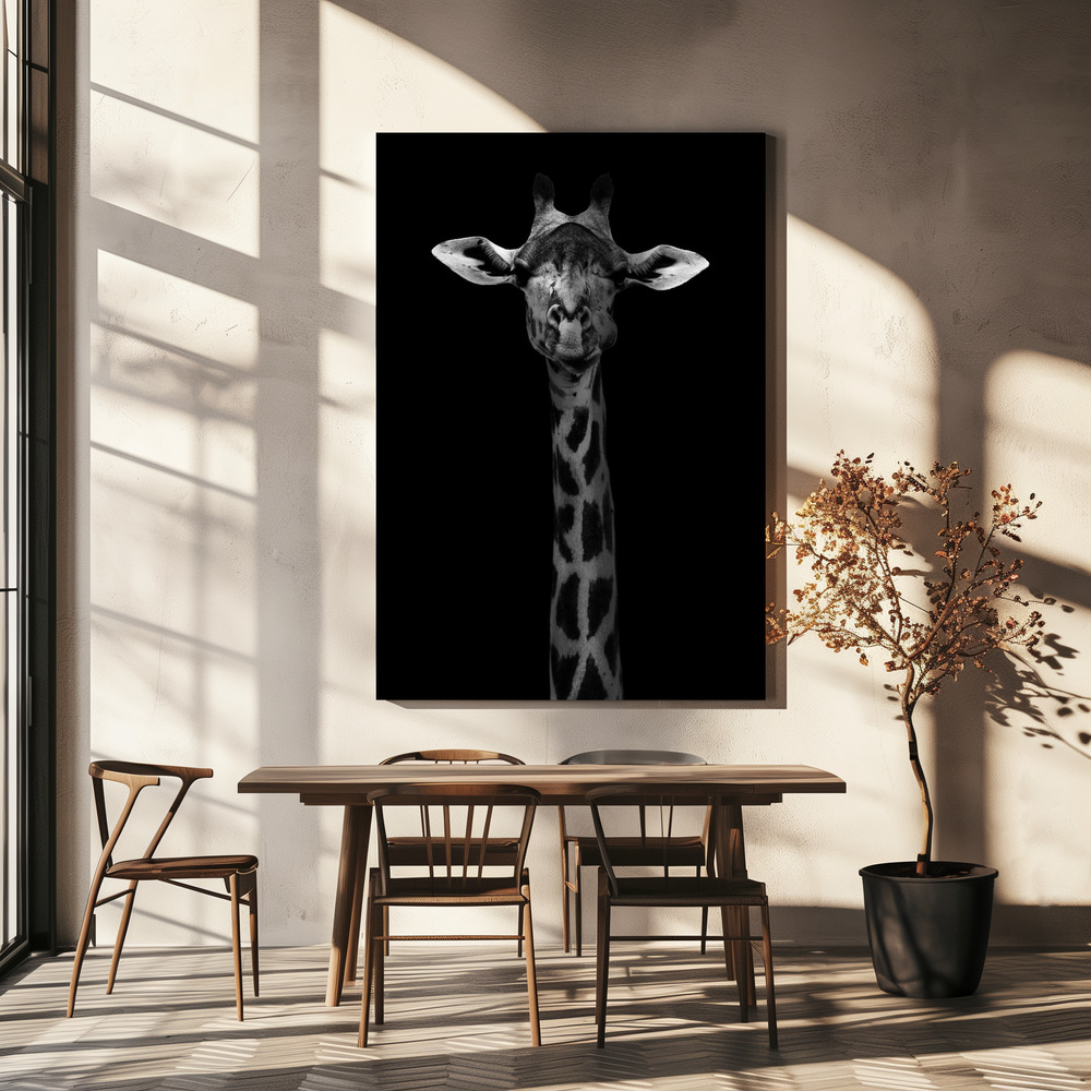 Toile - Giraffe Portrait table de salle à manger