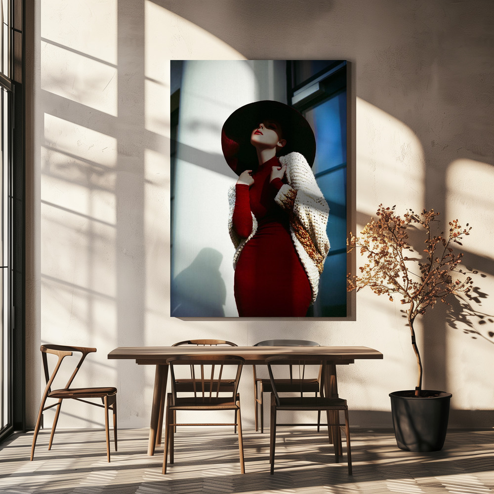 Lienzo - Elegance is when the inside is as beautiful as outside sobre la mesa del comedor