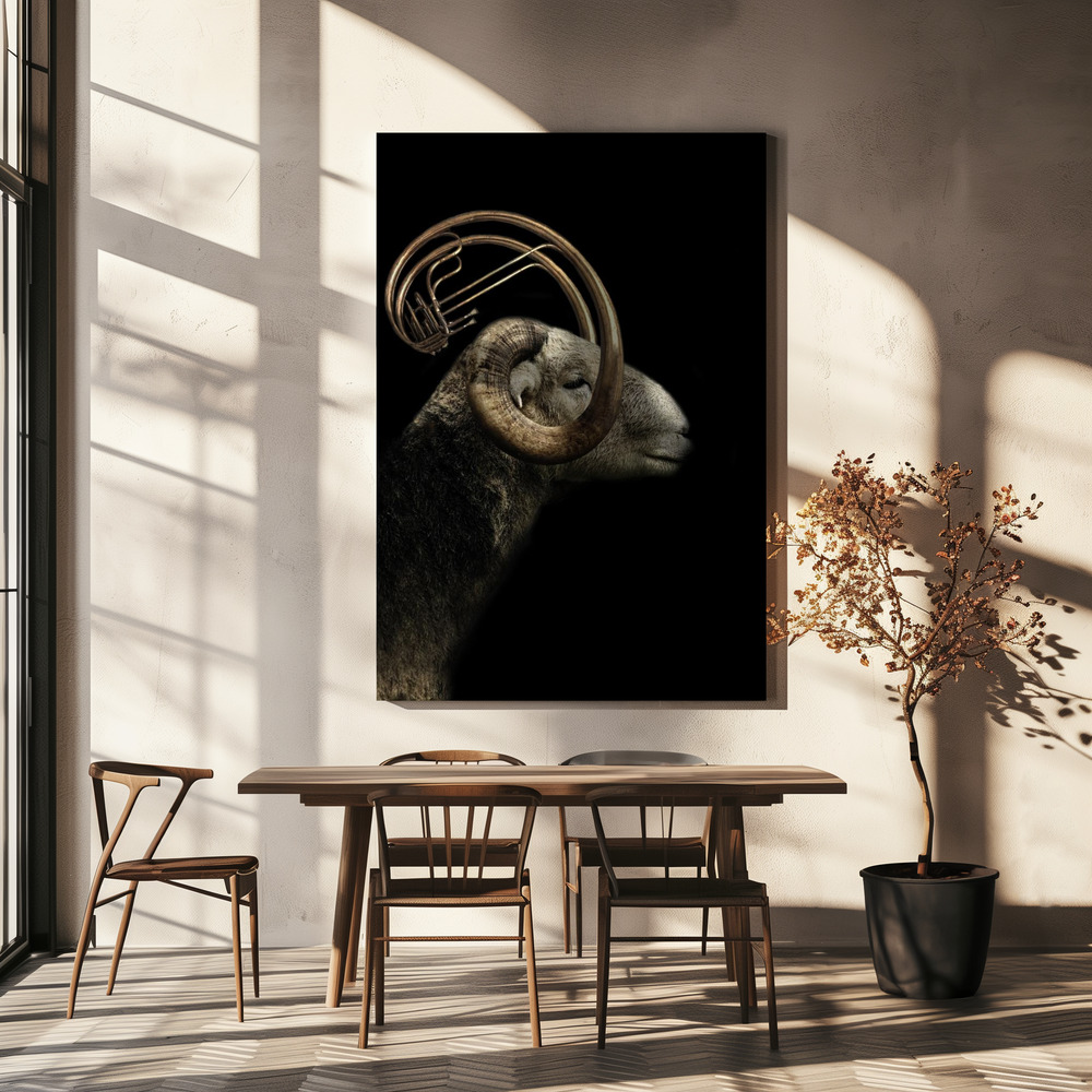 Lienzo - Big horn sheep sobre la mesa del comedor
