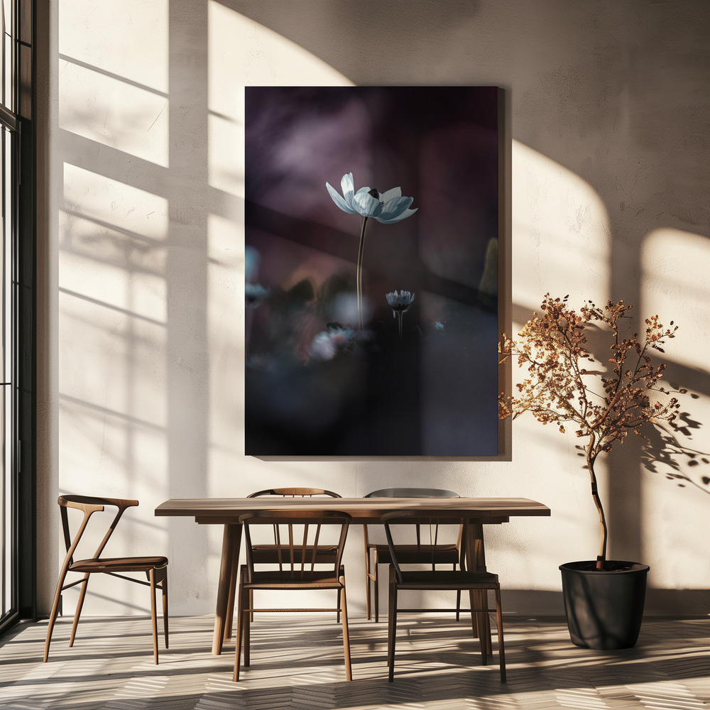 Canvastavla Elles, mes fleurs, émoi - Tavla över matbord