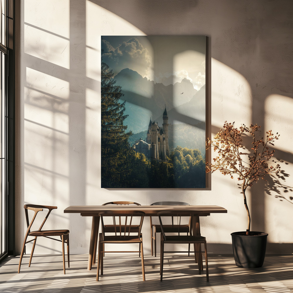 Canvas print - Neuschwanstein Castle over dining table