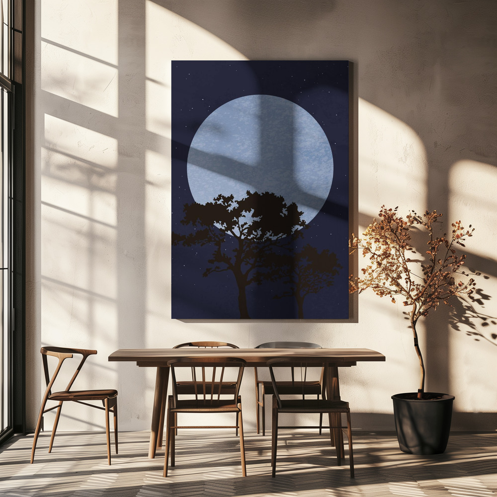 Canvas print - Dark Night over dining table