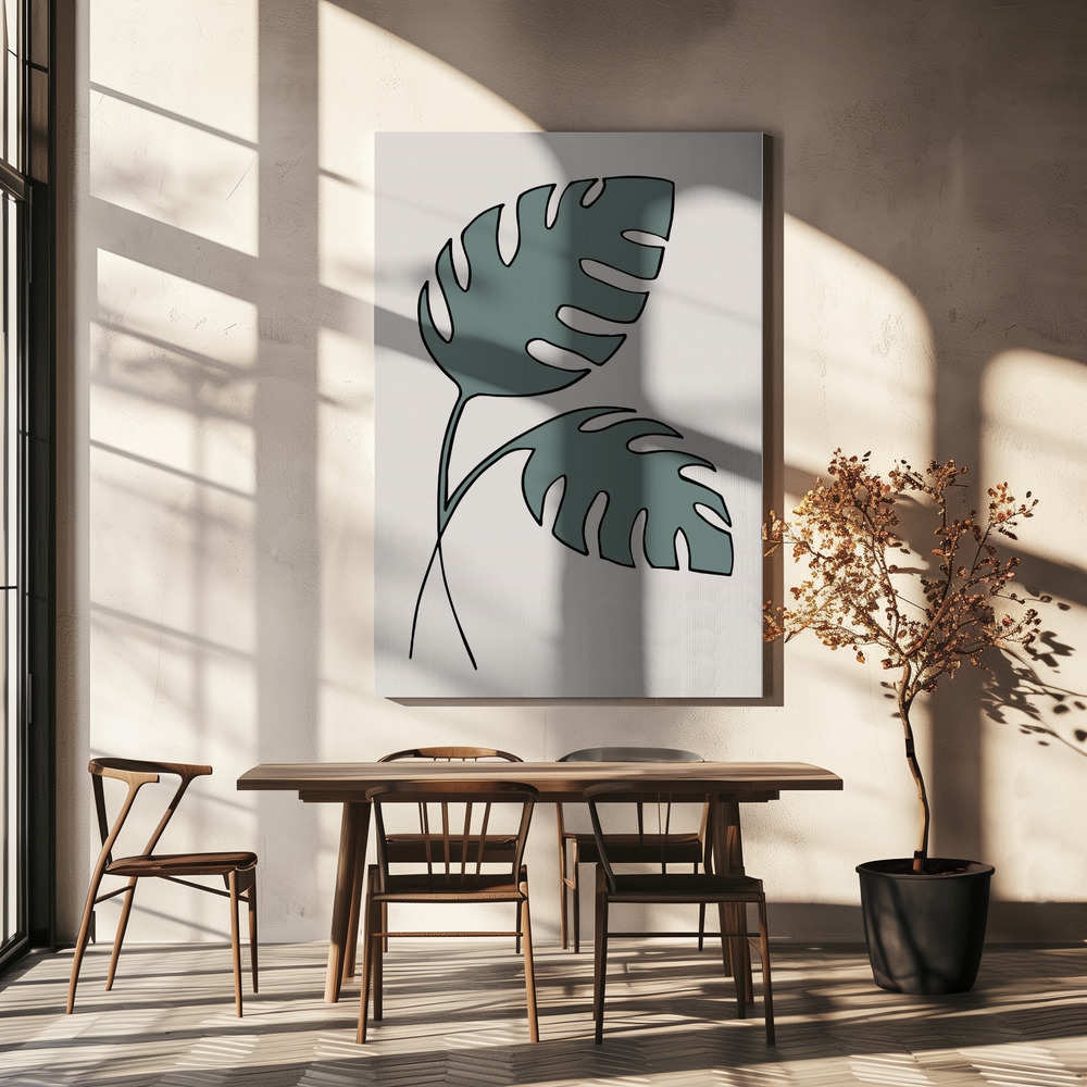 Canvas print - Monstera Cross over dining table