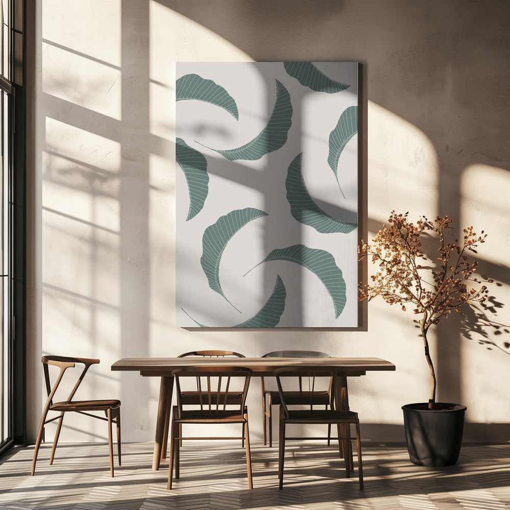 Canvas print - Banana Leaves Multiple over dining table