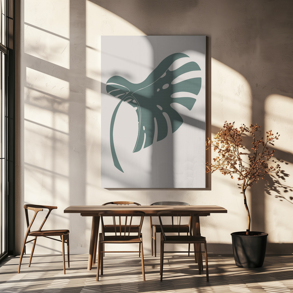 Canvas print - Monstera Bent Green over dining table
