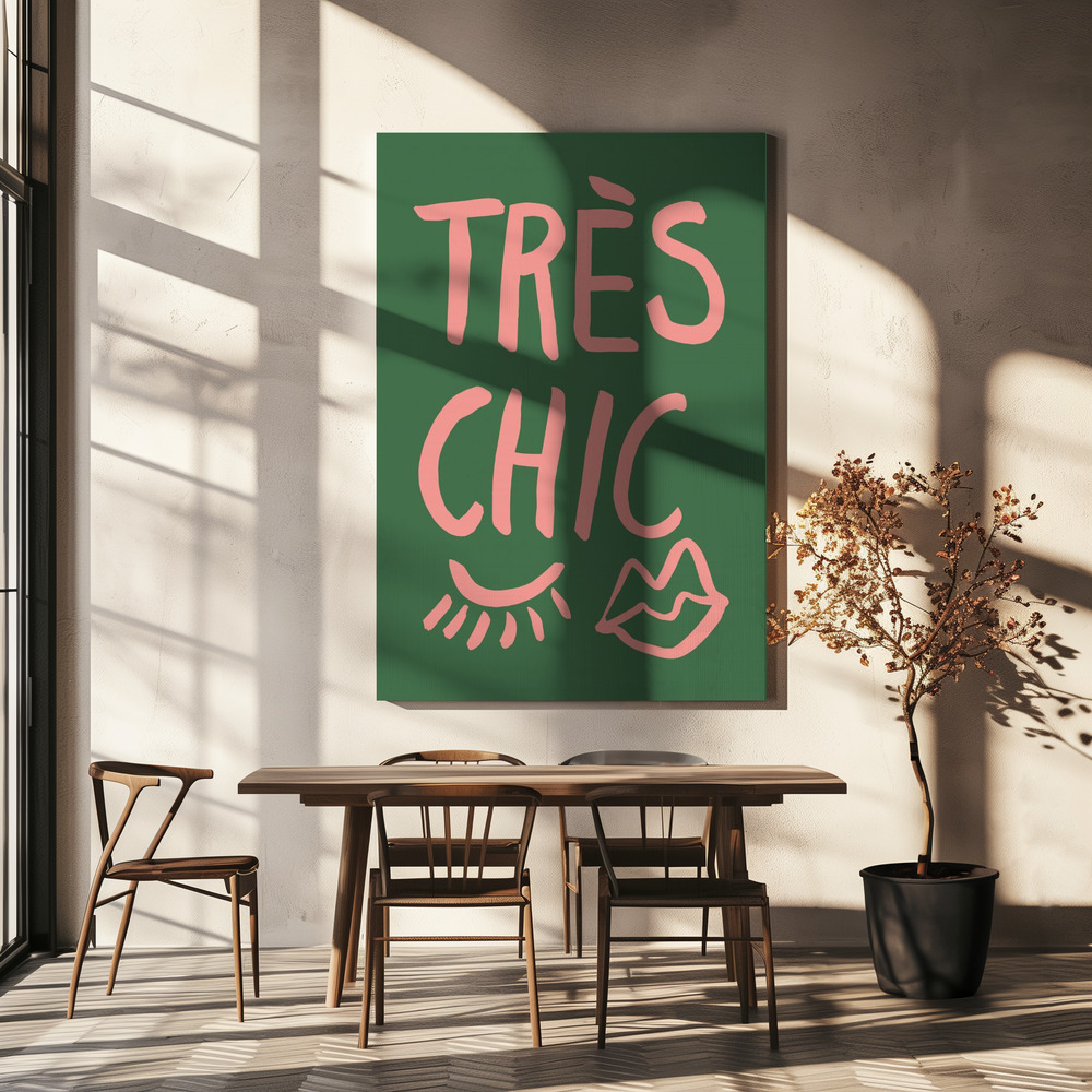 Lienzo - Très Chic Green sobre la mesa del comedor