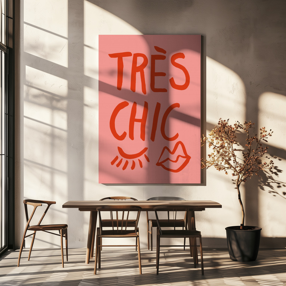 Canvas print - Très Chic Pink over dining table