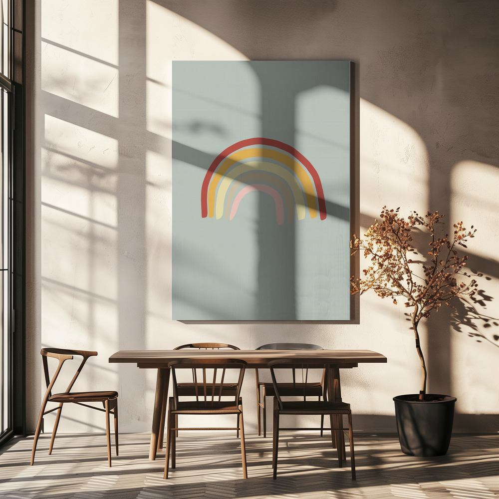 Lienzo - Rainbow Green sobre la mesa del comedor