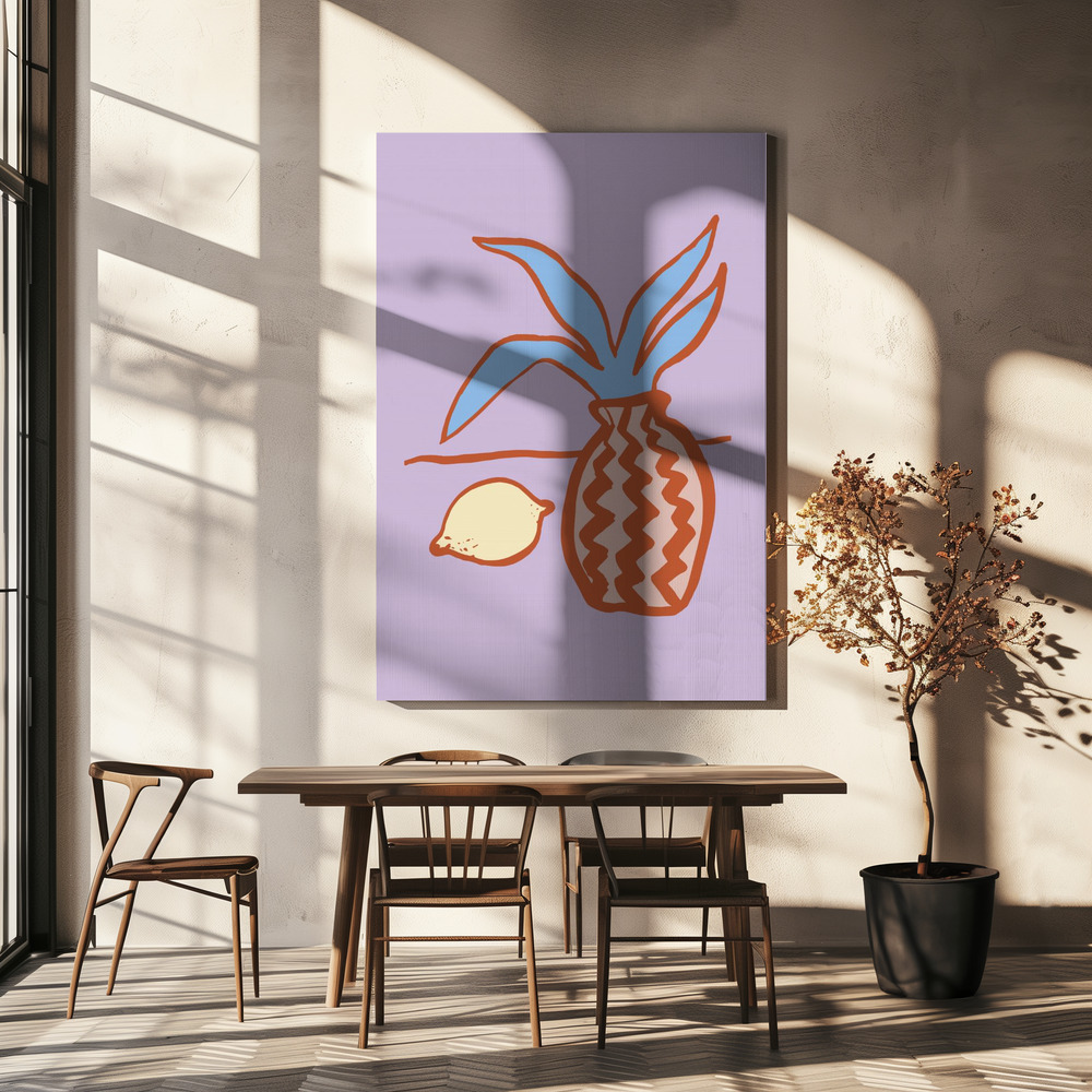 Canvas print - Lilac Lemon over dining table
