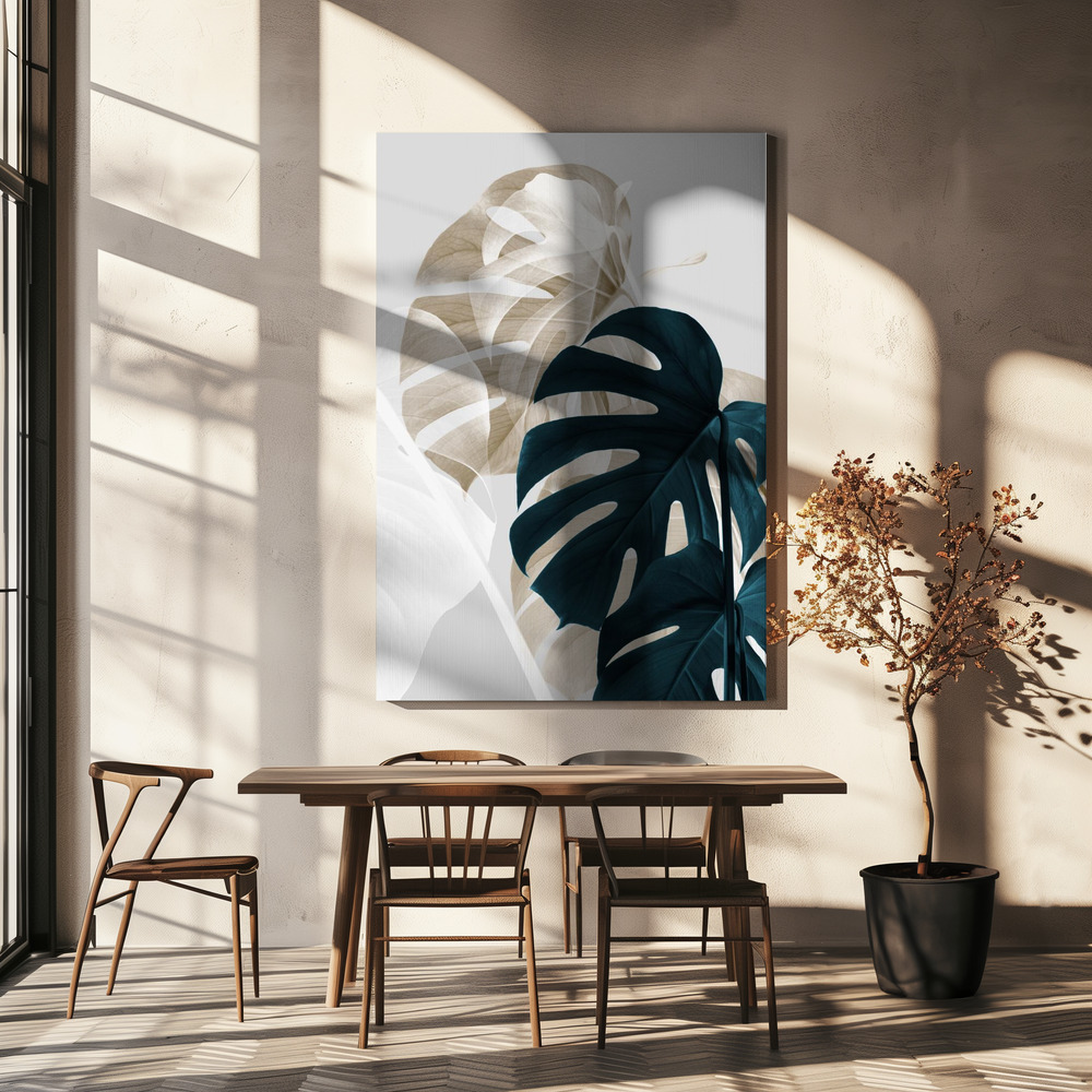 Lærred - Monstera Creative 05 over spisebordet