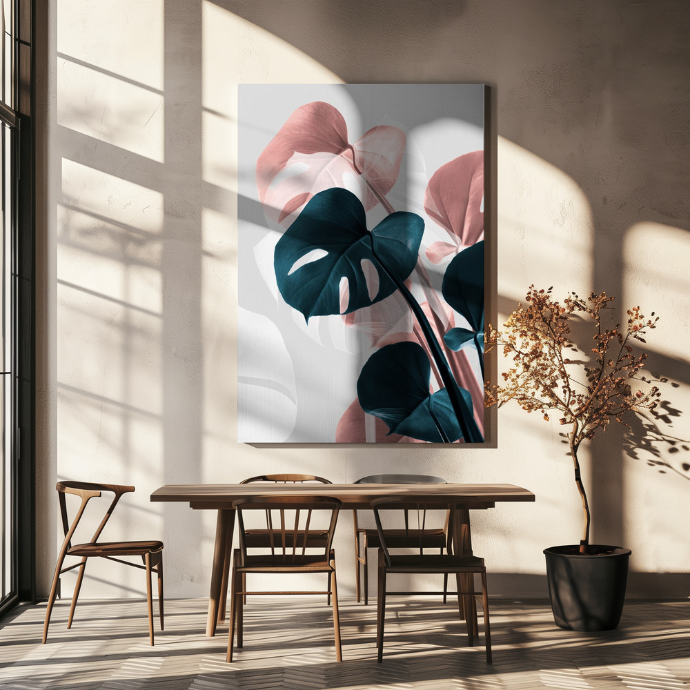 Canvas print - Monstera Creative 17 over dining table