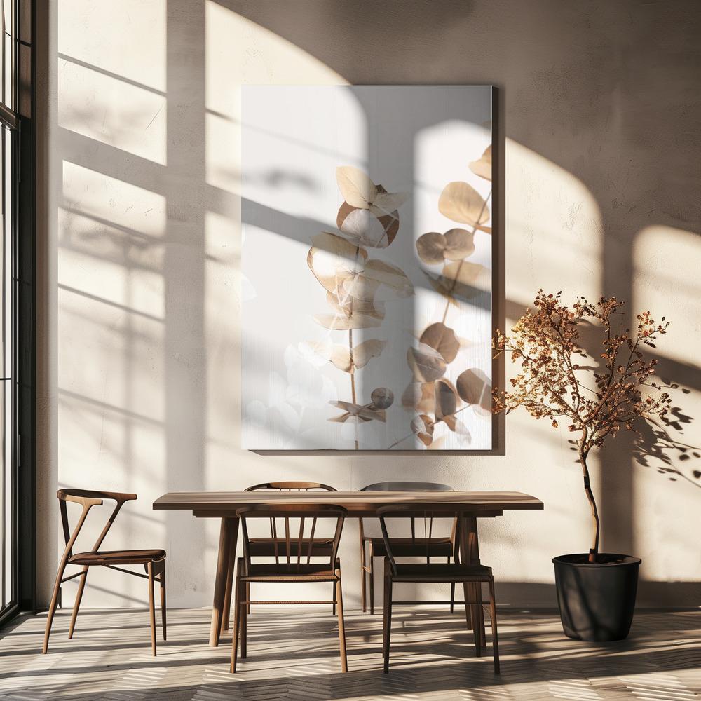 Canvas print - Eucalyptus Creative Gold 01 over dining table