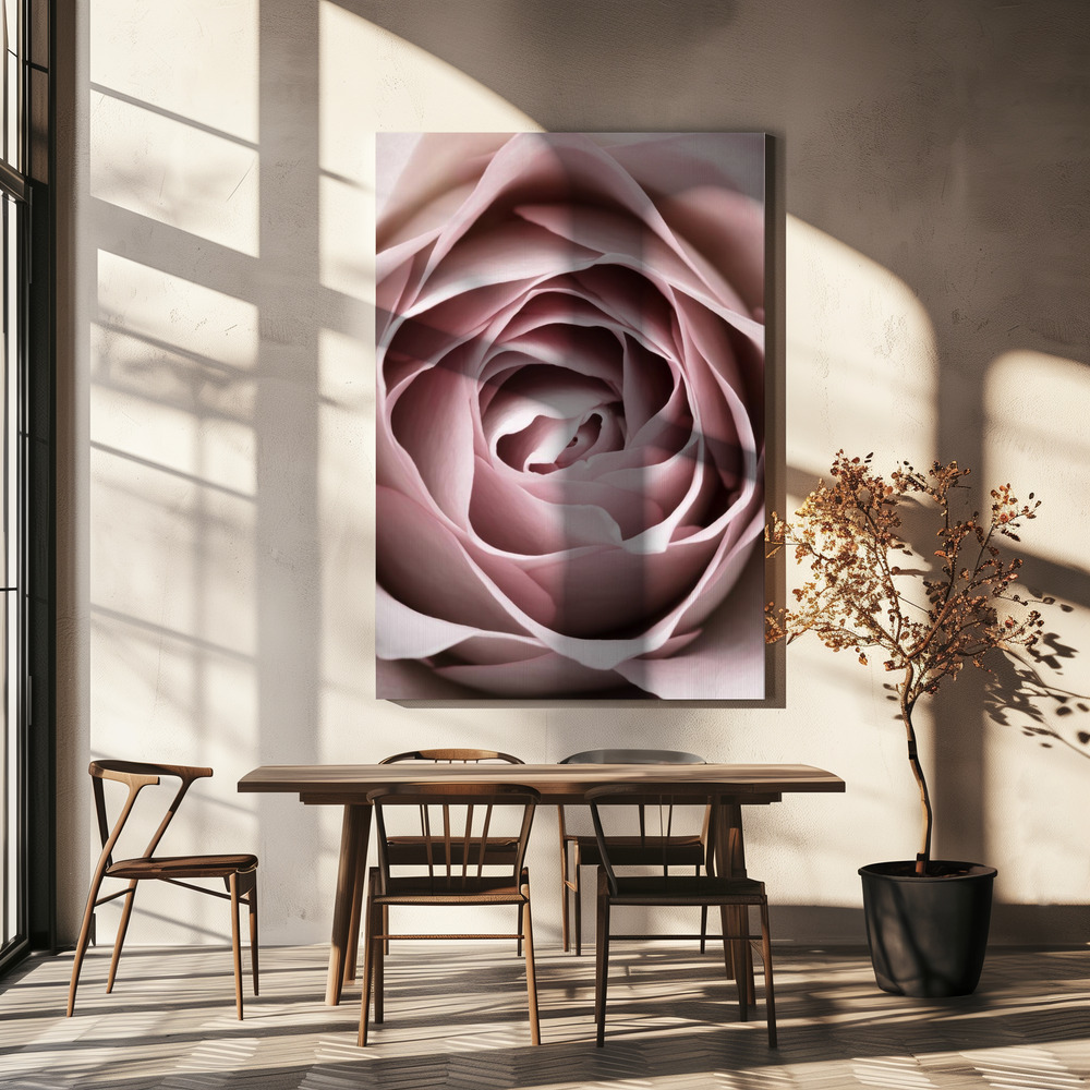 Obraz na płótnie - Pink Rose No 04 nad stołem jadalnym