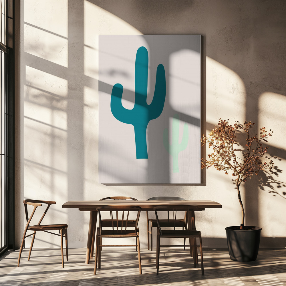 Stampe su tela - Cactus Beige sopra il tavolo da pranzo