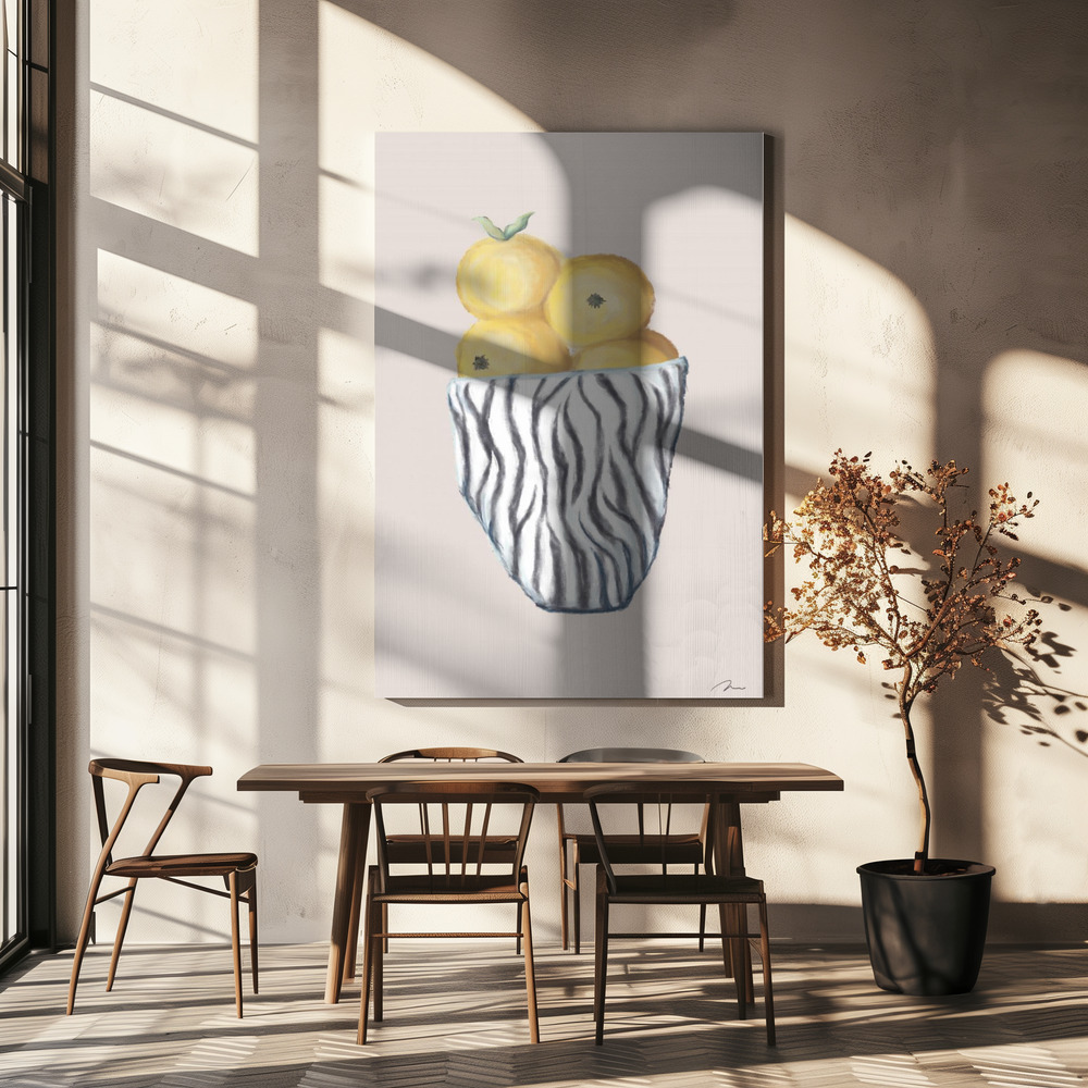 Canvas print - Zebra Bowl over dining table